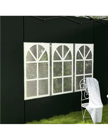 Outsunny Set of Two 3 x 3m Gazebo Frame Replacement Walls - Green