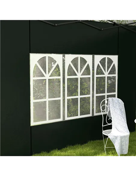 Outsunny Set of Two 3 x 3m Gazebo Frame Replacement Walls - Green