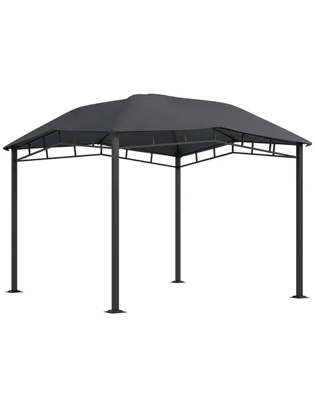 Outsunny 3x3(m) Outdoor Gazebo Garden Gazebo Pavilion Sunshade Canopy Tent with Steel Frame, Grey