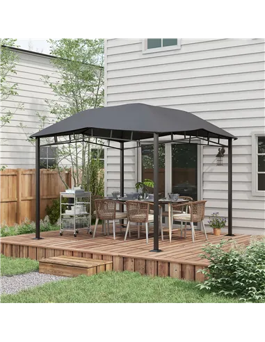 Outsunny 3x3(m) Outdoor Gazebo Garden Gazebo Pavilion Sunshade Canopy Tent with Steel Frame, Grey