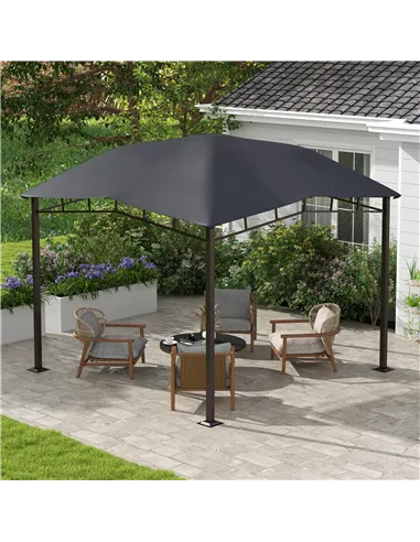 Outsunny 3x3(m) Outdoor Gazebo Garden Gazebo Pavilion Sunshade Canopy Tent with Steel Frame, Grey