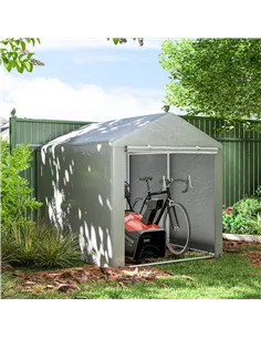 Outsunny 2.2 x 1.6 m Outdoor Storage Tent, with Accessories - Light Grey 2