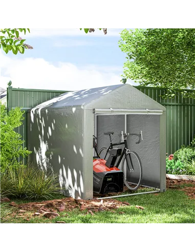 Outsunny 2.2 x 1.6 m Outdoor Storage Tent, with Accessories - Light Grey