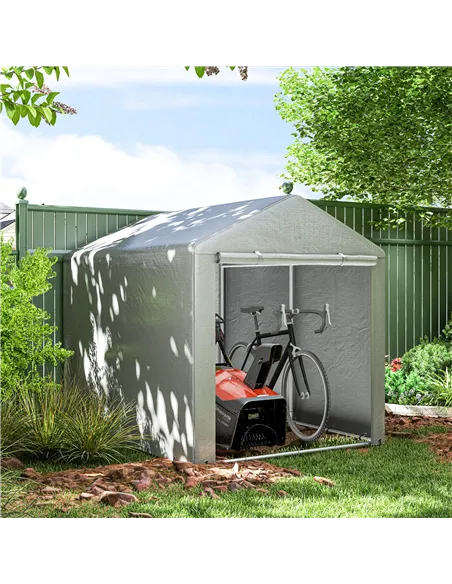 Outsunny 2.2 x 1.6 m Outdoor Storage Tent, with Accessories - Light Grey