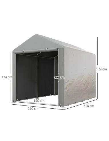 Outsunny 2.2 x 1.6 m Outdoor Storage Tent, with Accessories - Light Grey