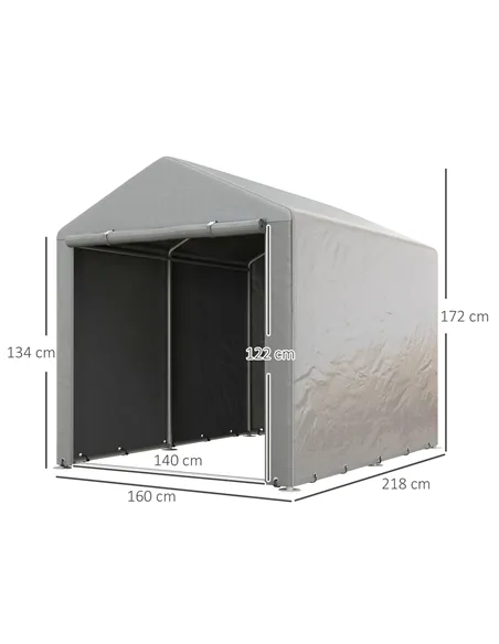 Outsunny 2.2 x 1.6 m Outdoor Storage Tent, with Accessories - Light Grey