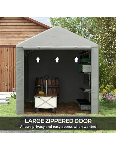 Outsunny 2.2 x 1.6 m Outdoor Storage Tent, with Accessories - Light Grey