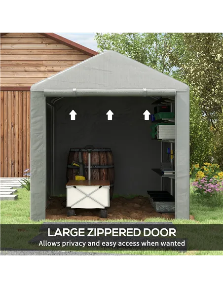 Outsunny 2.2 x 1.6 m Outdoor Storage Tent, with Accessories - Light Grey