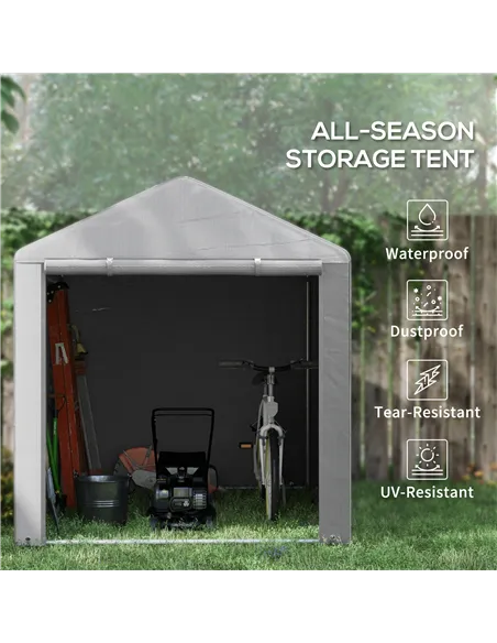 Outsunny 2.2 x 1.6 m Outdoor Storage Tent, with Accessories - Light Grey