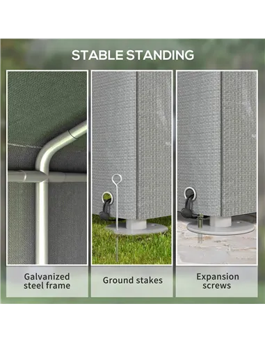 Outsunny 2.2 x 1.6 m Outdoor Storage Tent, with Accessories - Light Grey