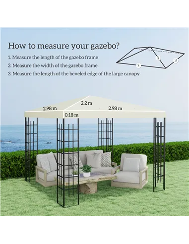 Outsunny 3 x 3(m) Gazebo Frame Replacement - Cream