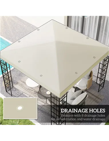 Outsunny 3 x 3(m) Gazebo Frame Replacement - Cream