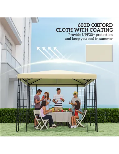 Outsunny 3 x 3(m) Gazebo Frame Replacement - Cream