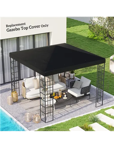 Outsunny 3 x 3(m) Gazebo Frame Replacement - Black