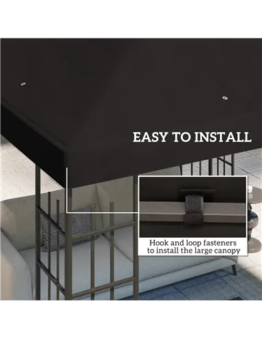 Outsunny 3 x 3(m) Gazebo Frame Replacement - Black