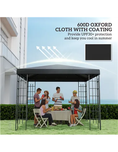 Outsunny 3 x 3(m) Gazebo Frame Replacement - Black