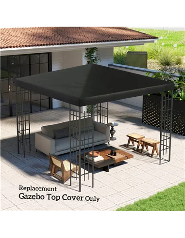 Outsunny 3 x 3(m) Gazebo Frame Replacement - Black