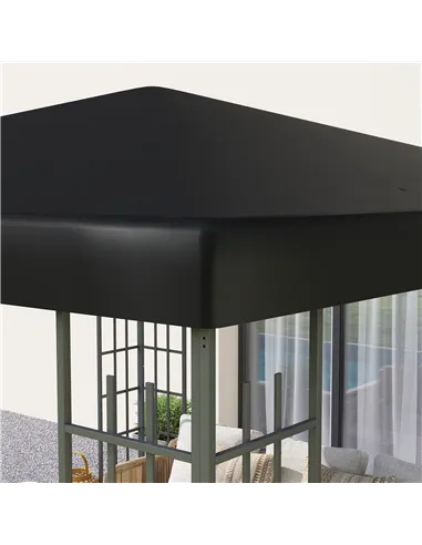 Outsunny 3 x 3(m) Gazebo Frame Replacement - Black