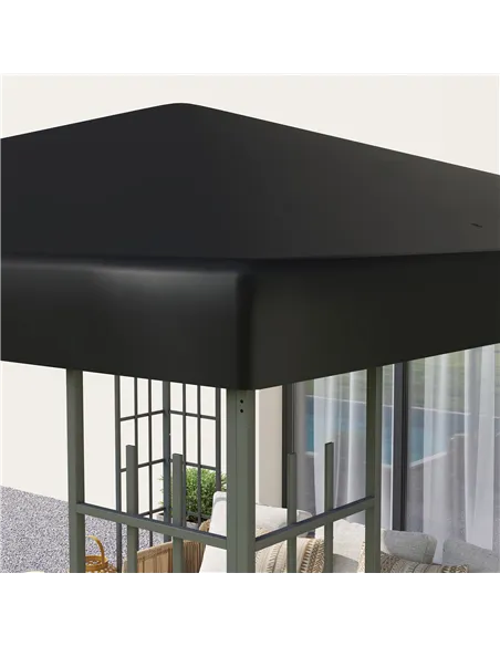 Outsunny 3 x 3(m) Gazebo Frame Replacement - Black