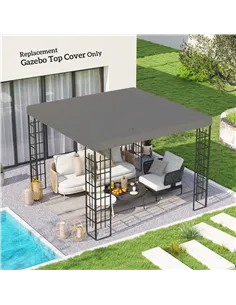 Outsunny 3 x 3(m) Gazebo Frame Replacement - Grey 2