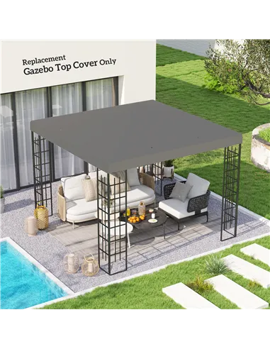 Outsunny 3 x 3(m) Gazebo Frame Replacement - Grey