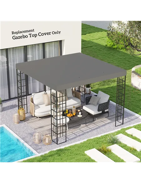 Outsunny 3 x 3(m) Gazebo Frame Replacement - Grey