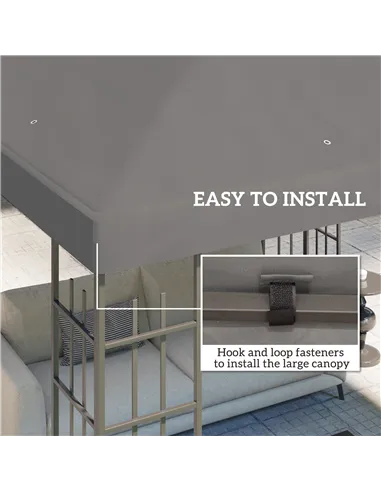 Outsunny 3 x 3(m) Gazebo Frame Replacement - Grey