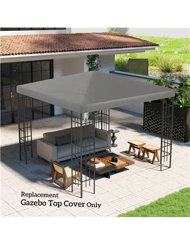 Outsunny 3 x 3(m) Gazebo Frame Replacement - Grey