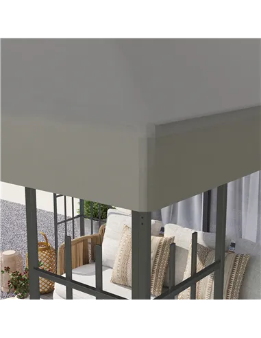 Outsunny 3 x 3(m) Gazebo Frame Replacement - Grey