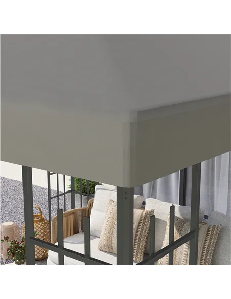 Outsunny 3 x 3(m) Gazebo Frame Replacement - Grey