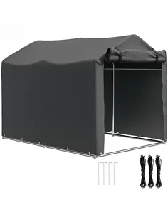 Outsunny 2.2 x 1.6 m Garden Storage Tent, Waterproof Anti-UV Bike Tent with Roll-up Zipper Door, Galvanised Outdoor Storage Shel
