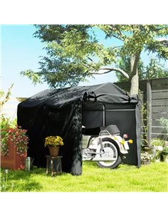 Outsunny 2.2 x 1.6 m Garden Storage Tent, Waterproof Anti-UV Bike Tent with Roll-up Zipper Door, Galvanised Outdoor Storage Shel 2
