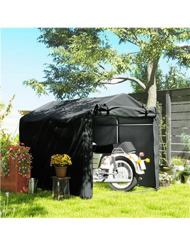 Outsunny 2.2 x 1.6 m Garden Storage Tent, Waterproof Anti-UV Bike Tent with Roll-up Zipper Door, Galvanised Outdoor Storage Shel