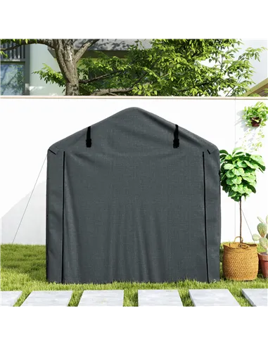 Outsunny 2.2 x 1.6 m Garden Storage Tent, Waterproof Anti-UV Bike Tent with Roll-up Zipper Door, Galvanised Outdoor Storage Shel