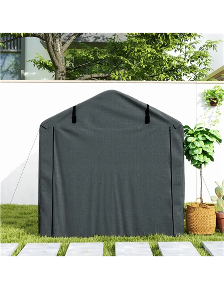 Outsunny 2.2 x 1.6 m Garden Storage Tent, Waterproof Anti-UV Bike Tent with Roll-up Zipper Door, Galvanised Outdoor Storage Shel