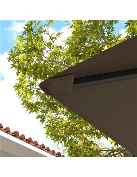 Outsunny 3 x 3(m) Gazebo Canopy Replacement Cover, Garden Gazebo Roof Replacement with Drain Holes, Water-resistant Plastic Coat