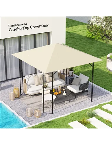 Outsunny 3 x 3(m) Gazebo Canopy Replacement, for 01-0867 - Cream