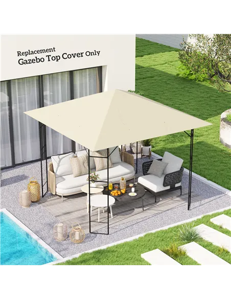 Outsunny 3 x 3(m) Gazebo Canopy Replacement, for 01-0867 - Cream
