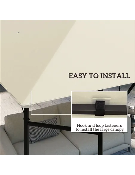 Outsunny 3 x 3(m) Gazebo Canopy Replacement, for 01-0867 - Cream