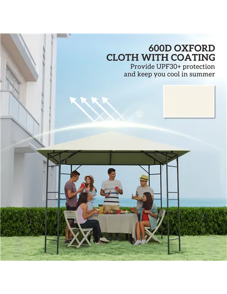 Outsunny 3 x 3(m) Gazebo Canopy Replacement, for 01-0867 - Cream