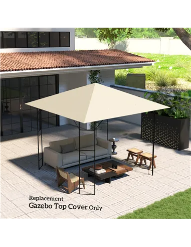 Outsunny 3 x 3(m) Gazebo Canopy Replacement, for 01-0867 - Cream