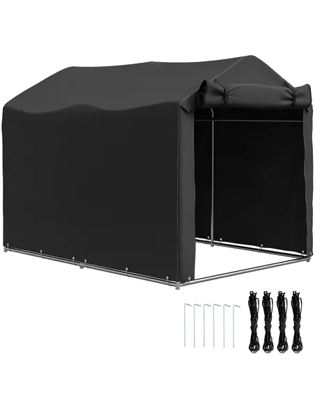 Outsunny 2.2 x 1.6 m Garden Storage Tent, Waterproof Anti-UV Bike Tent with Roll-up Zipper Door, Galvanised Outdoor Storage Shel