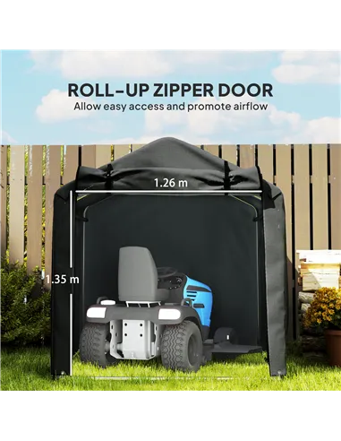 Outsunny 2.2 x 1.6 m Garden Storage Tent, Waterproof Anti-UV Bike Tent with Roll-up Zipper Door, Galvanised Outdoor Storage Shel
