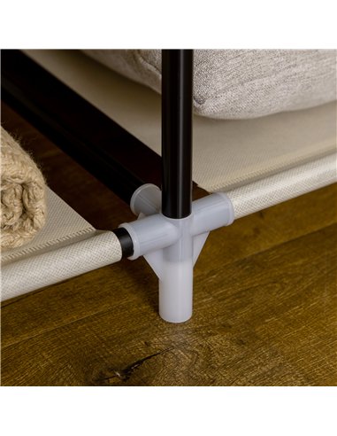 HOMCOM Fabric Wardrobe, with Rails and Shelves - Beige