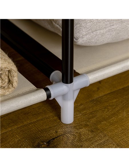 HOMCOM Fabric Wardrobe, with Rails and Shelves - Beige