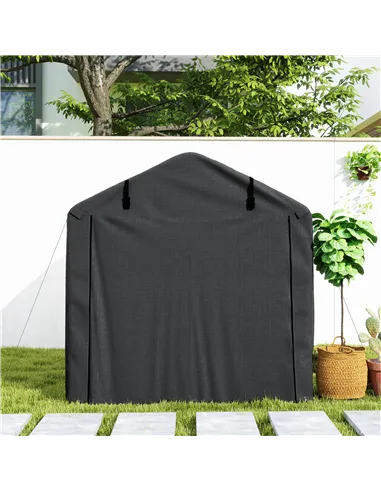 Outsunny 2.2 x 1.6 m Garden Storage Tent, Waterproof Anti-UV Bike Tent with Roll-up Zipper Door, Galvanised Outdoor Storage Shel