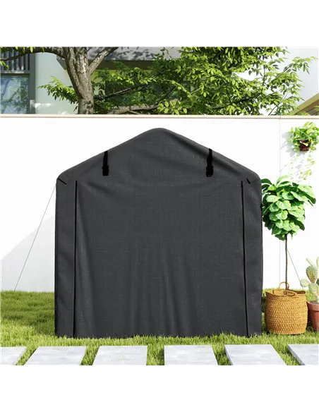 Outsunny 2.2 x 1.6 m Garden Storage Tent, Waterproof Anti-UV Bike Tent with Roll-up Zipper Door, Galvanised Outdoor Storage Shel