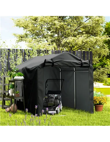 Outsunny 2.2 x 1.6 m Garden Storage Tent, Waterproof Anti-UV Bike Tent with Roll-up Zipper Door, Galvanised Outdoor Storage Shel