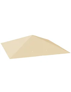 Outsunny 3 x 3(m) Gazebo Canopy Replacement Cover, Garden Gazebo Roof Replacement with Drain Holes, Water Resistant PVC Coating,