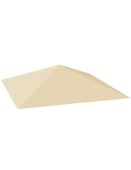 Outsunny 3 x 3(m) Gazebo Canopy Replacement Cover, Garden Gazebo Roof Replacement with Drain Holes, Water Resistant PVC Coating,